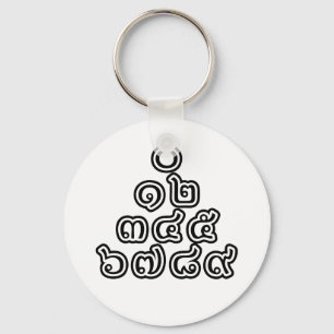 Llavero Thai Numbers Pyramid ♦ Thai Language Script ♦