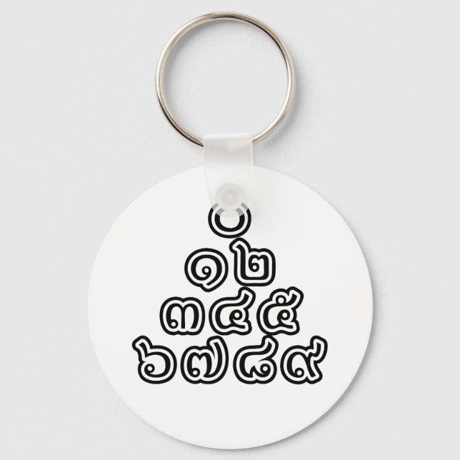 Llavero Thai Numbers Pyramid ♦ Thai Language Script ♦ (Anverso)