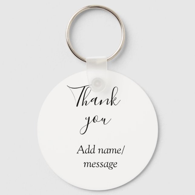 Llavero Thank you add name message simple stylish calligra (Anverso)