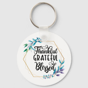 Llavero Thankful, Grateful and Blessed