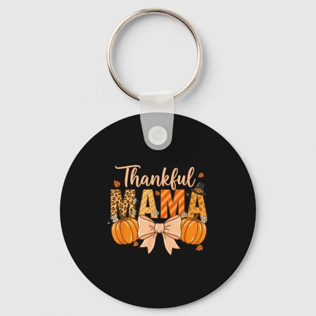 Llavero Thankful Mama Pumpkin Fall Coquette Bow Thanksgivi (Anverso)