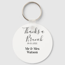 Llavero Thanks a brunch post wedding name date simple
