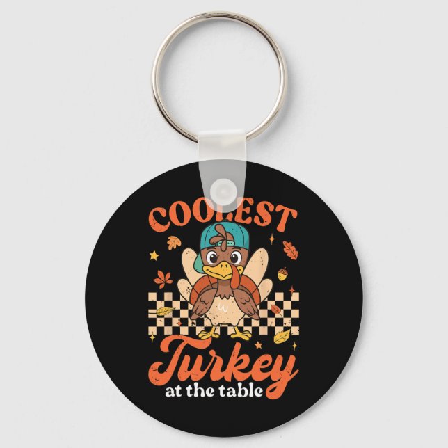 Llavero Thanksgiving Coolest Turkey At Table Boys Kids Tod (Anverso)
