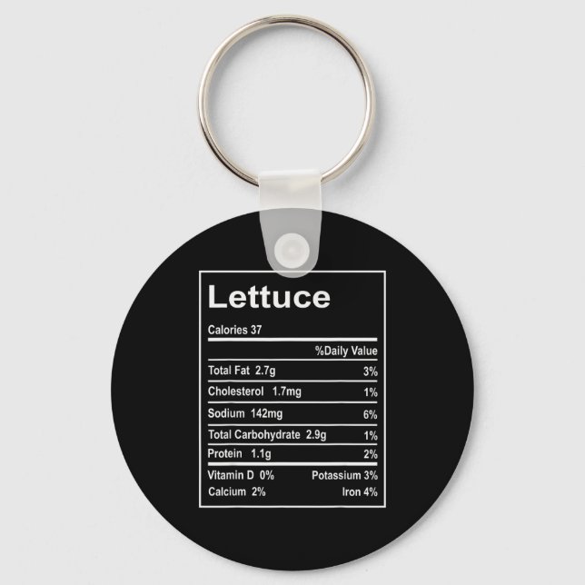 Llavero Thanksgiving Lettuce Nutrition Facts Men Women Chr (Anverso)