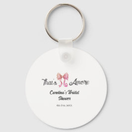 Llavero that's amore bridal shower pink retro bow boho nam