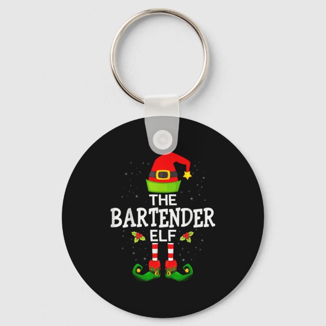 Llavero The Bartender Elf Christmas Family Matching Pajama (Anverso)