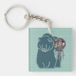 Llavero the Bear Animal Guide in Teal Green Hues