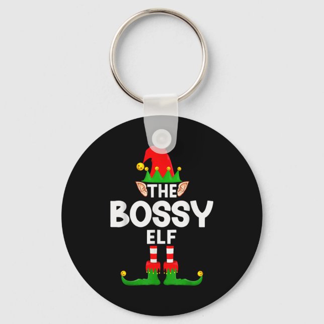 Llavero The Bossy Elf Family Christmas Pajama Party  (Anverso)