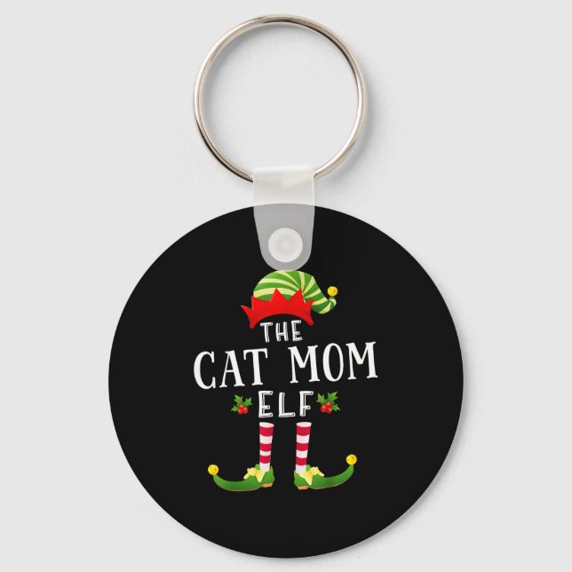 Llavero The Cat Mom Elf Christmas Matching Pajama Men Wome (Anverso)