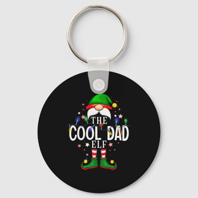 Llavero The Cool Dad Elf Christmas Family Pajama Party  (Anverso)