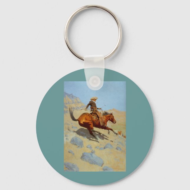 Llavero The Cowboy de Frederic Remington (1902) (Anverso)
