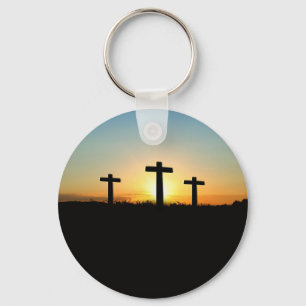 Llavero The Crucifixion Crosses at Sunset