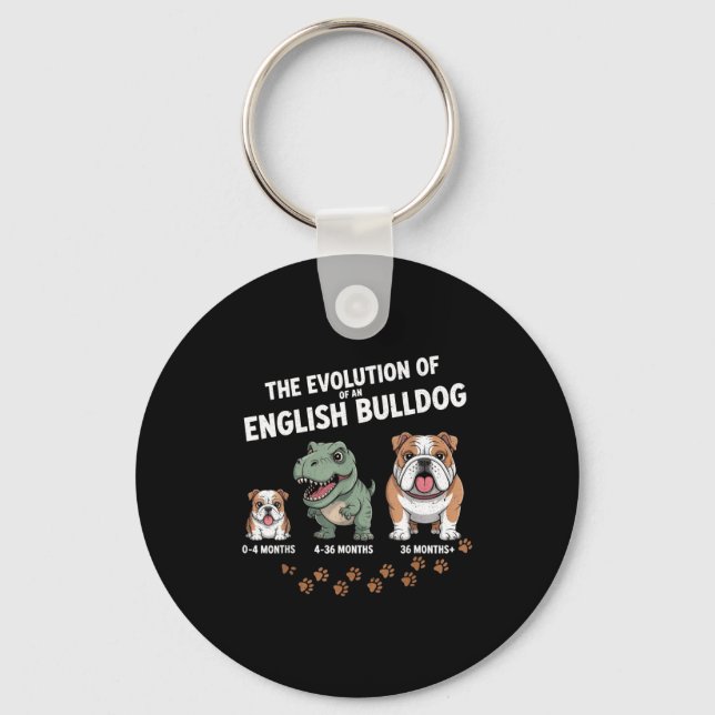 Llavero The Evolution Of An English Bulldog Funny  (Anverso)