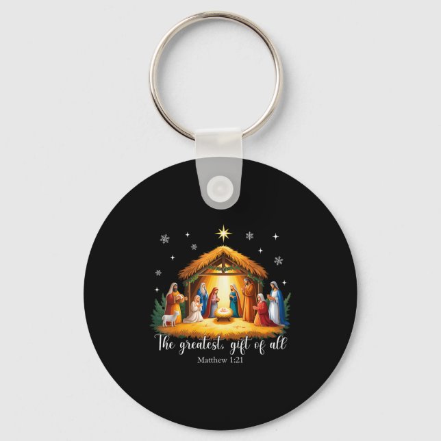 Llavero The Greatest Gift For All Christmas Nativity Jesus (Anverso)