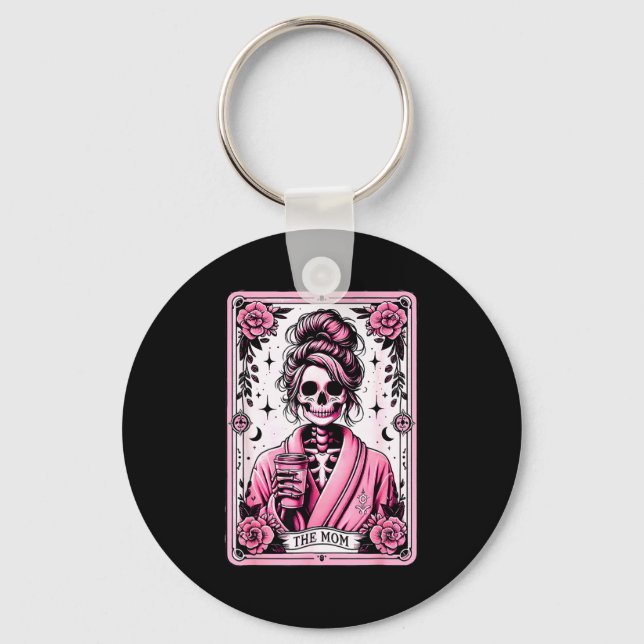 Llavero The Mom Funny Tarot Card Woman Skeleton Mother Sku (Anverso)