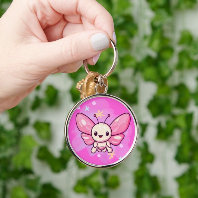 LLAVERO THE PINK BUTTERFLY DESIGN IS A SYMBOL OF HOPE. (Mano)