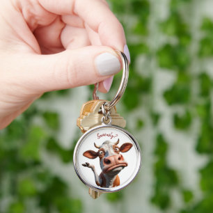 Llavero The Silly Cow - "¿En serio?" Diseño de comillas di