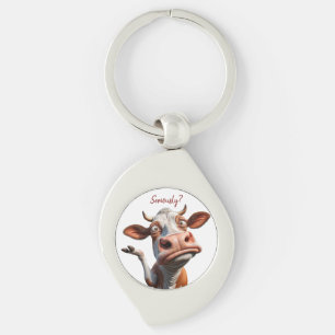 Llavero The Silly Cow - "¿En serio?" Diseño de comillas di