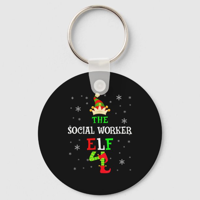 Llavero The Social Worker Elf Christmas Elf Matching Famil (Anverso)
