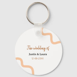 Llavero The wedding of add bride groom name date peach