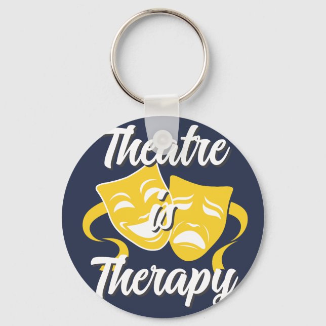 Llavero Theatre is Therapy Comedy Tragedy Masks Keychain (Reverso )