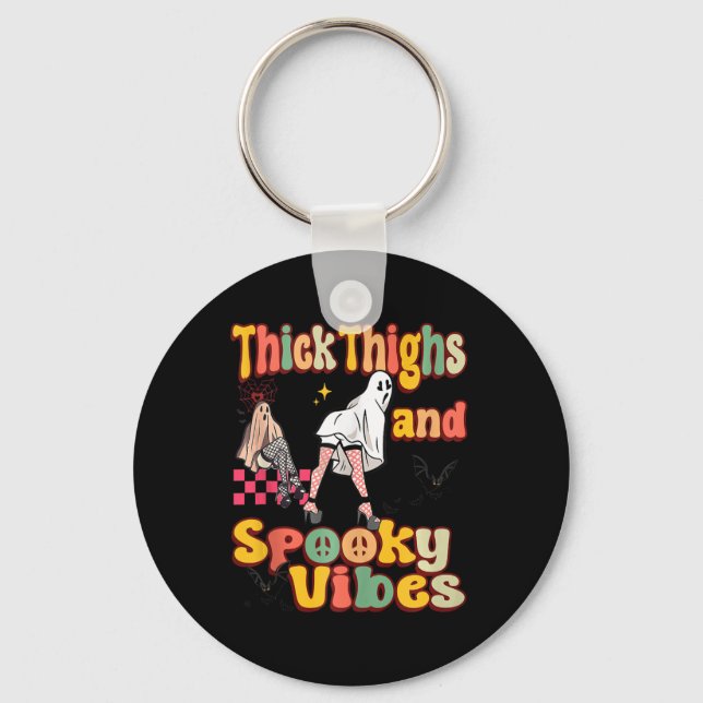 Llavero Thick Thighy Spooky Vibes Funny Ghost Halloween Co (Anverso)