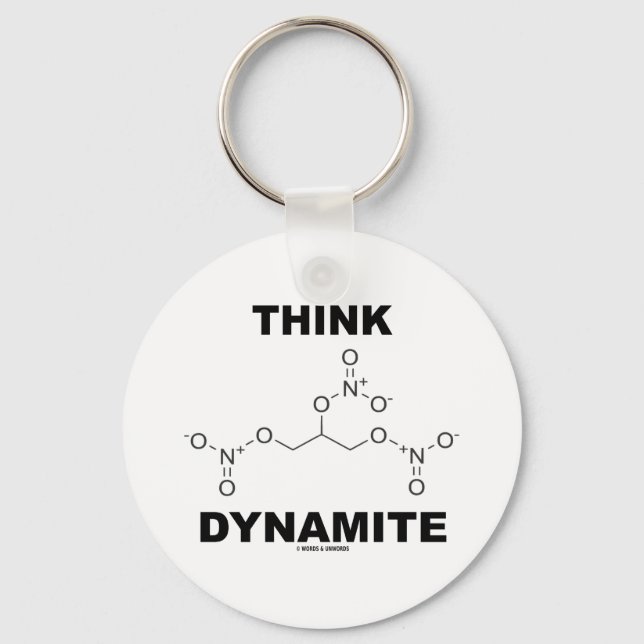 Llavero Think Dynamite (Molécula química de la nitroglicer (Anverso)