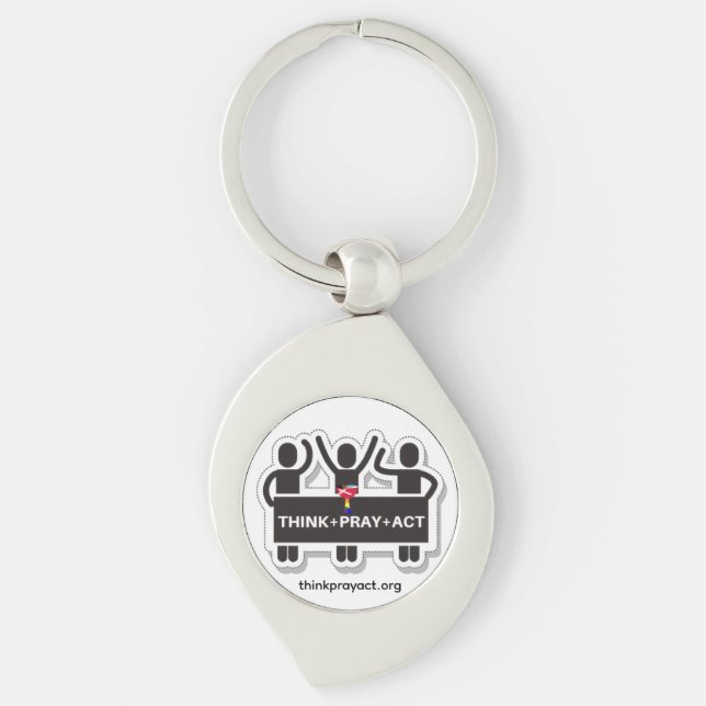 Llavero Think+Pray+Act Keychain (Anverso)