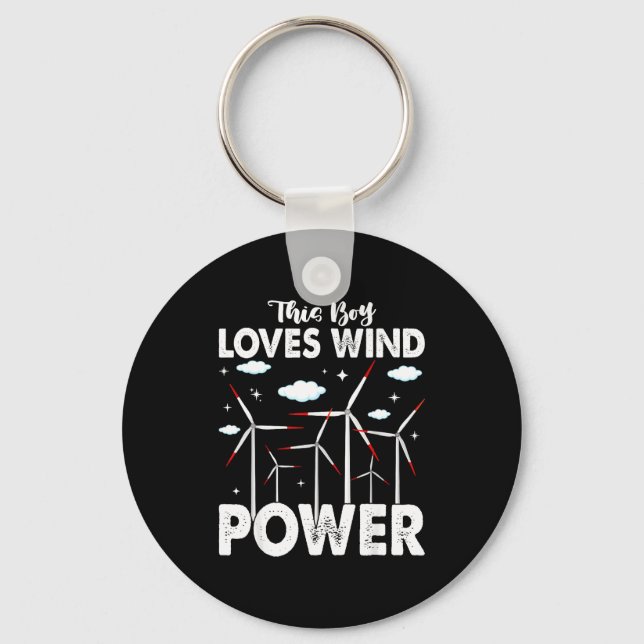 Llavero This Boy Loves Wind Wer, Windmill Turbine Technici (Anverso)