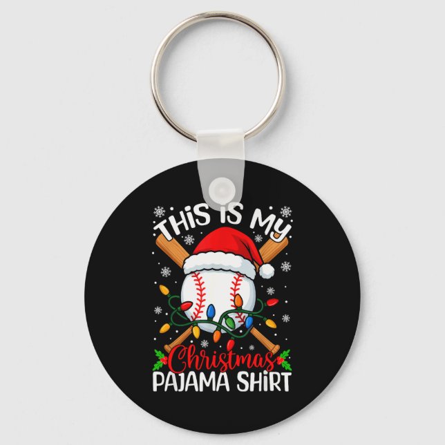 Llavero This Is My Christmas Baseball Pajama Shirt Xmas Me (Anverso)