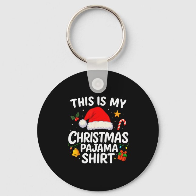 Llavero This Is My Christmas Pajama Shirt Lights Men Women (Anverso)