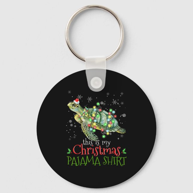 Llavero This Is My Christmas Pajama Shirt Sea Turtle Chris (Anverso)