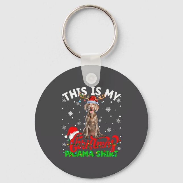 Llavero This Is My Weimaraner Dog Ugly Christmas Pajama Sw (Anverso)