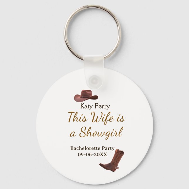 Llavero This Wife is a showgirl bachelorette party name da (Anverso)