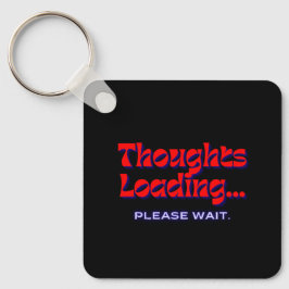 Llavero Thoughts Loading | Metal Square Keychain