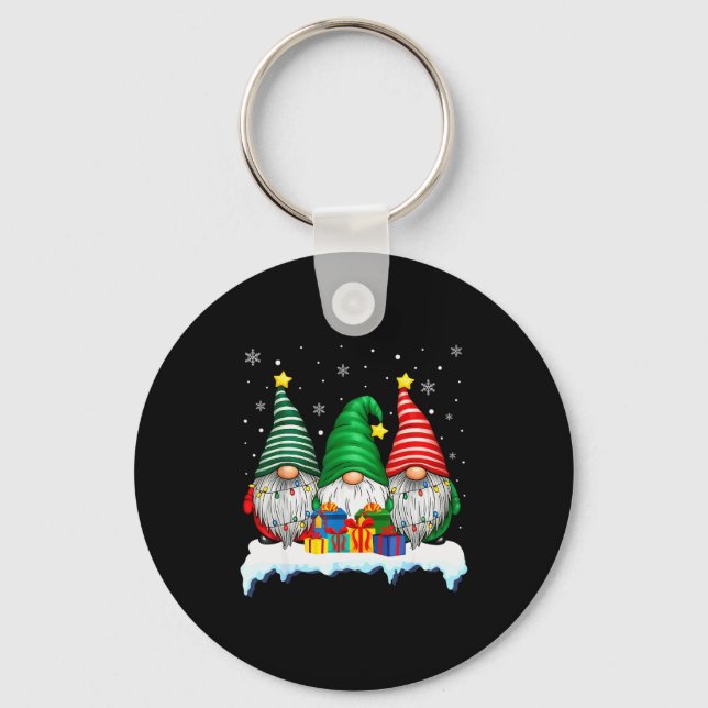 Llavero Three Gnomes Tree Lights Men Women Matching Xmas H (Anverso)