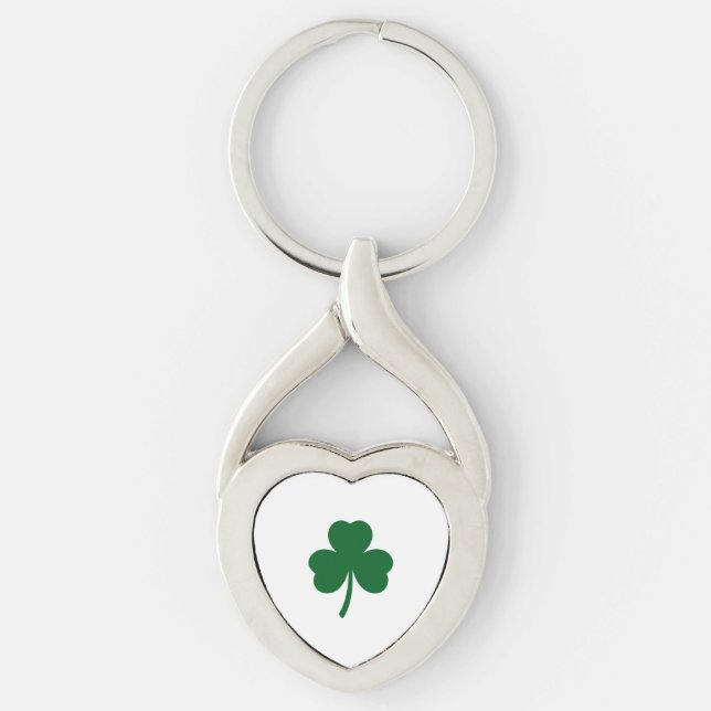 Llavero Three Leaf Clover Keychain in Forest GreenMetalArt (Anverso)