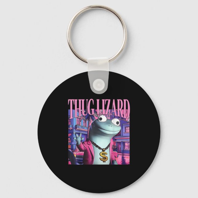 Llavero Thug Lizard Funny Weirdcore Animal Lizard L (Anverso)