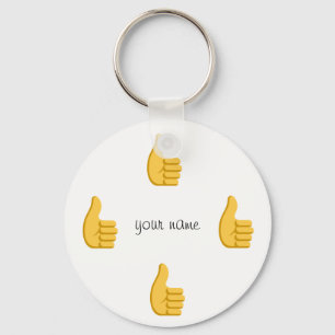 Llavero Thumbs up Emoji and '' Your Name Here "