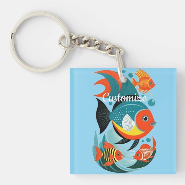 Llavero Thunder_Cove, variedad de peces tropicales (Frente)