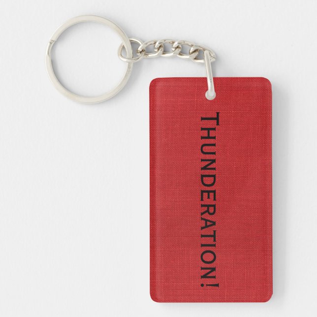 Llavero Thunderning! negrita en texto negro en Red Linen P (Frente)