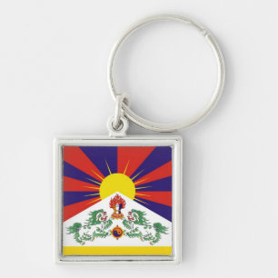 Llavero Tibet, Leones de nieve, bandera - Los Himalayas