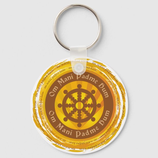 Llavero Tibetan Mantra Dharma Wheel (Anverso)