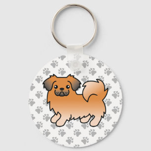 Llavero Tibetan Spaniel Sable Rojo Perro De Dibujos Animad