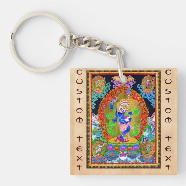 Llavero Tibetano oriental de Guay Thangka Simhavaktra Daki (Frente)