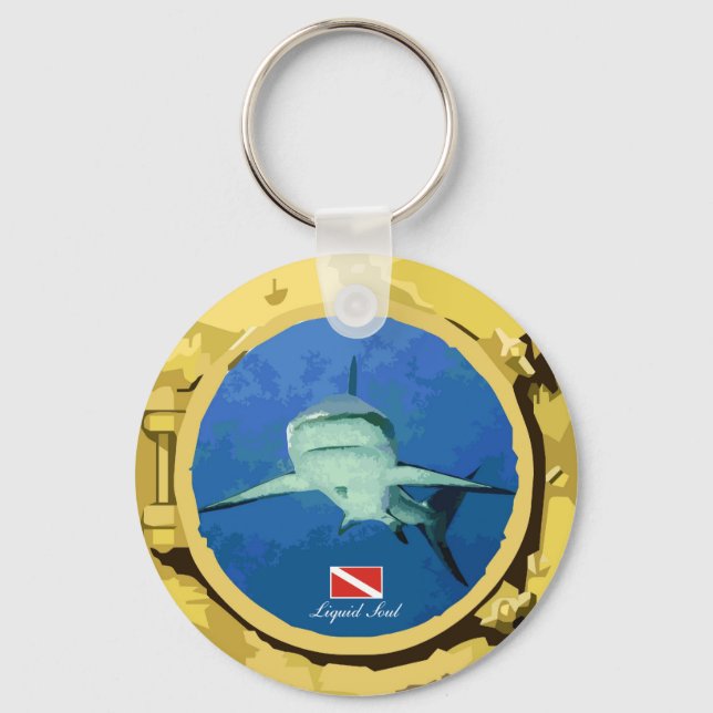 Llavero Tiburón de arrecife gris - Keychain (Anverso)