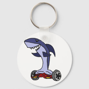 Llavero Tiburón gracioso en Red Hoverboard