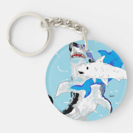Llavero Tiburones de la cadena de claves del círculo (de d