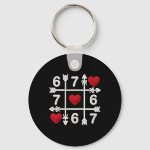 Llavero Tic Tac Toe 67 San Valentín Corazones de Pareja Se