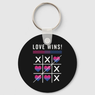 Llavero Tic Tac Toe Love gana el orgullo bisexual LGBTQ